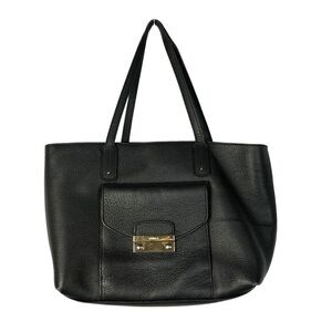 Furla Black Pebbled Leather Julia Tote Shoulder Bag
